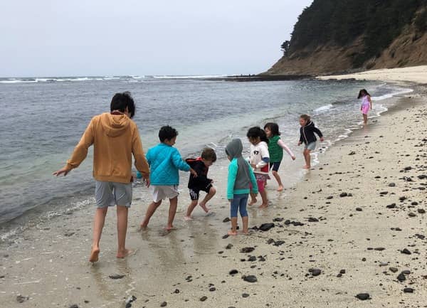children at beach